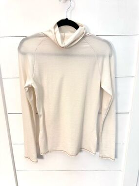 INTIMATELY FREE PEOPLE L Off White turtleneck rib lightweight long sleeve top
